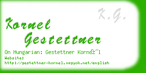 kornel gestettner business card